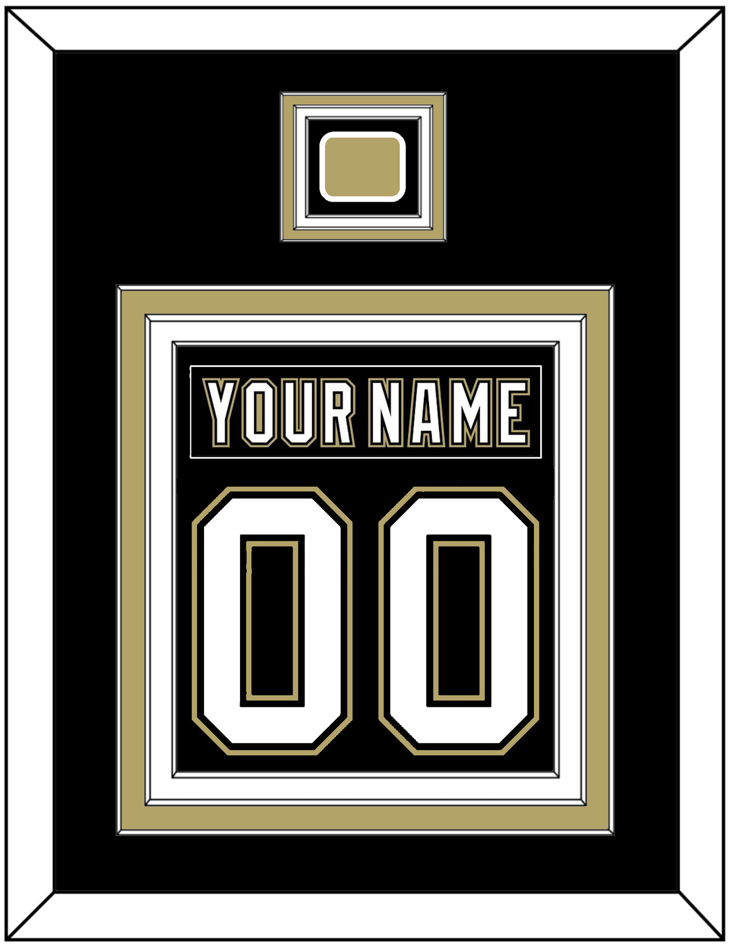 Pittsburgh Nameplate & Number (Back) Combined, With A Logo Patch - Black Jersey (2000-2007) - Premier Tier 2