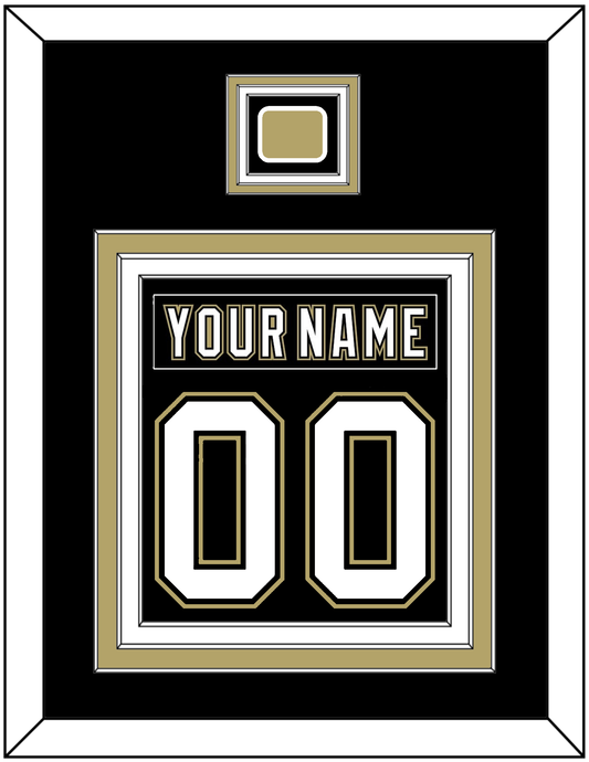 Pittsburgh Nameplate & Number (Back) Combined, With A Logo Patch - Black Jersey (2000-2007) - Premier Tier 2