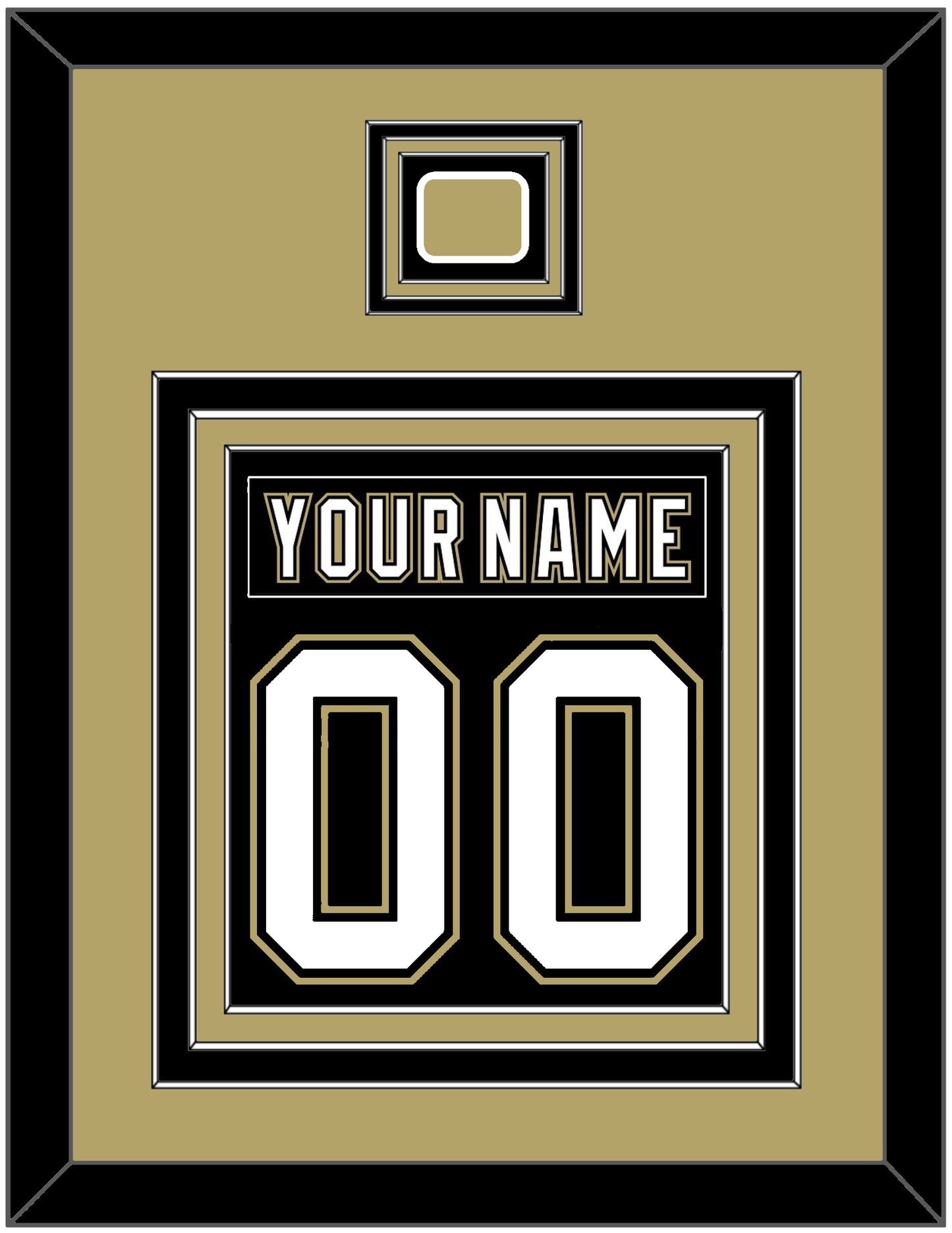 Pittsburgh Nameplate & Number (Back) Combined, With A Logo Patch - Black Jersey (2000-2007) - Premier Tier 3