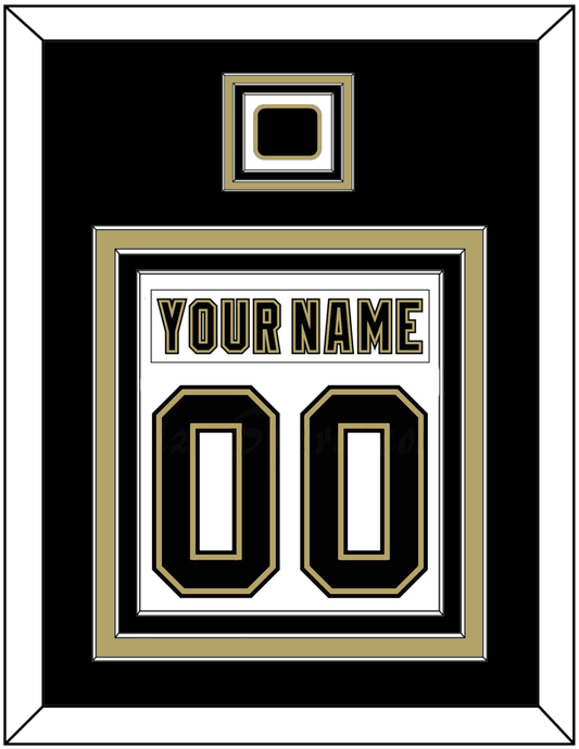 Pittsburgh Nameplate & Number (Back) Combined, With A Logo Patch - White Jersey (2002-2007) - Premier Tier 2