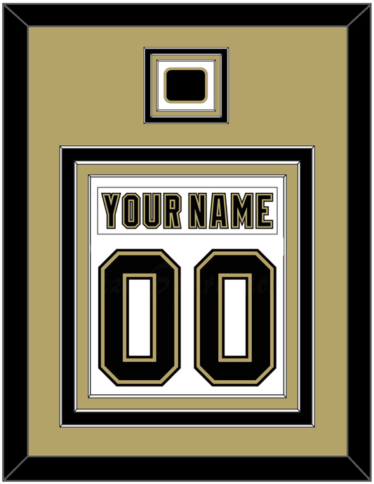 Pittsburgh Nameplate & Number (Back) Combined, With A Logo Patch - White Jersey (2002-2007) - Premier Tier 3