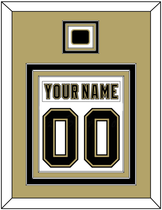 Pittsburgh Nameplate & Number (Back) Combined, With A Logo Patch - White Jersey (2002-2007) - Premier Tier 3