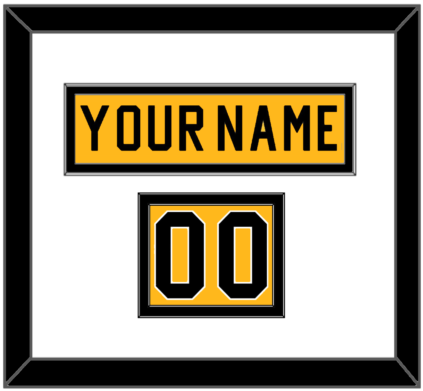 Pittsburgh Nameplate & Number (Shoulder) - Home Gold (1983-1984) - Signature Tier 1