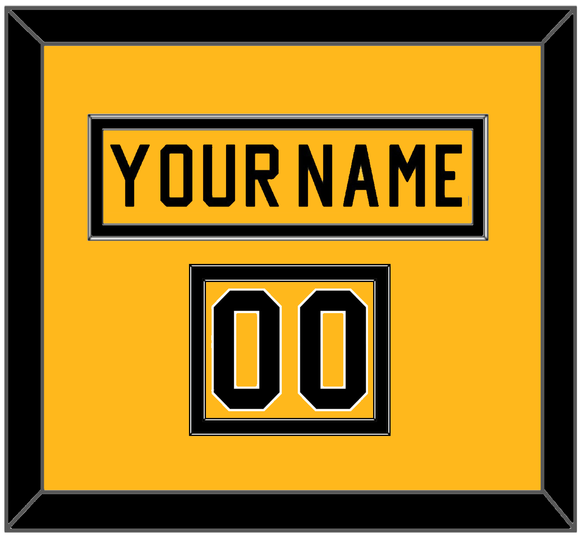 Pittsburgh Nameplate & Number (Shoulder) - Alternate Gold (1981-1983) - Double Mat 2