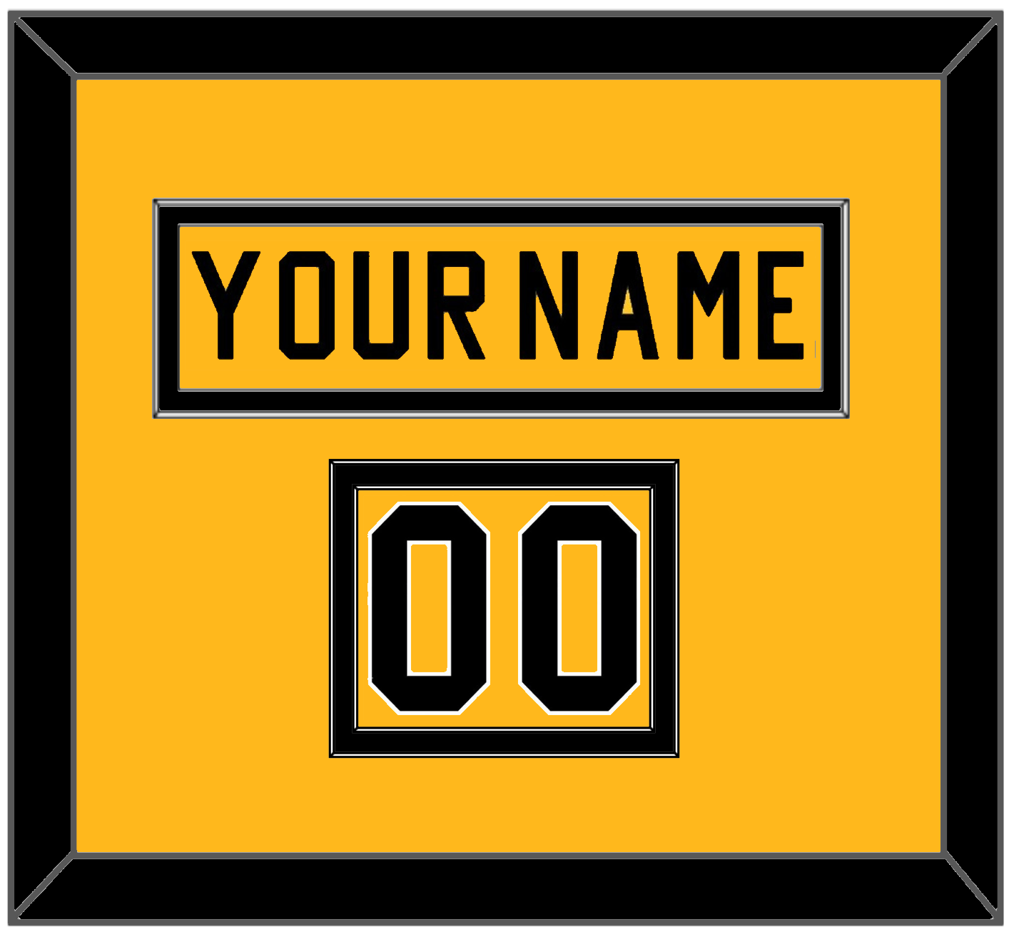 Pittsburgh Nameplate & Number (Shoulder) - Home Gold (1983-1984) - Signature Tier 2