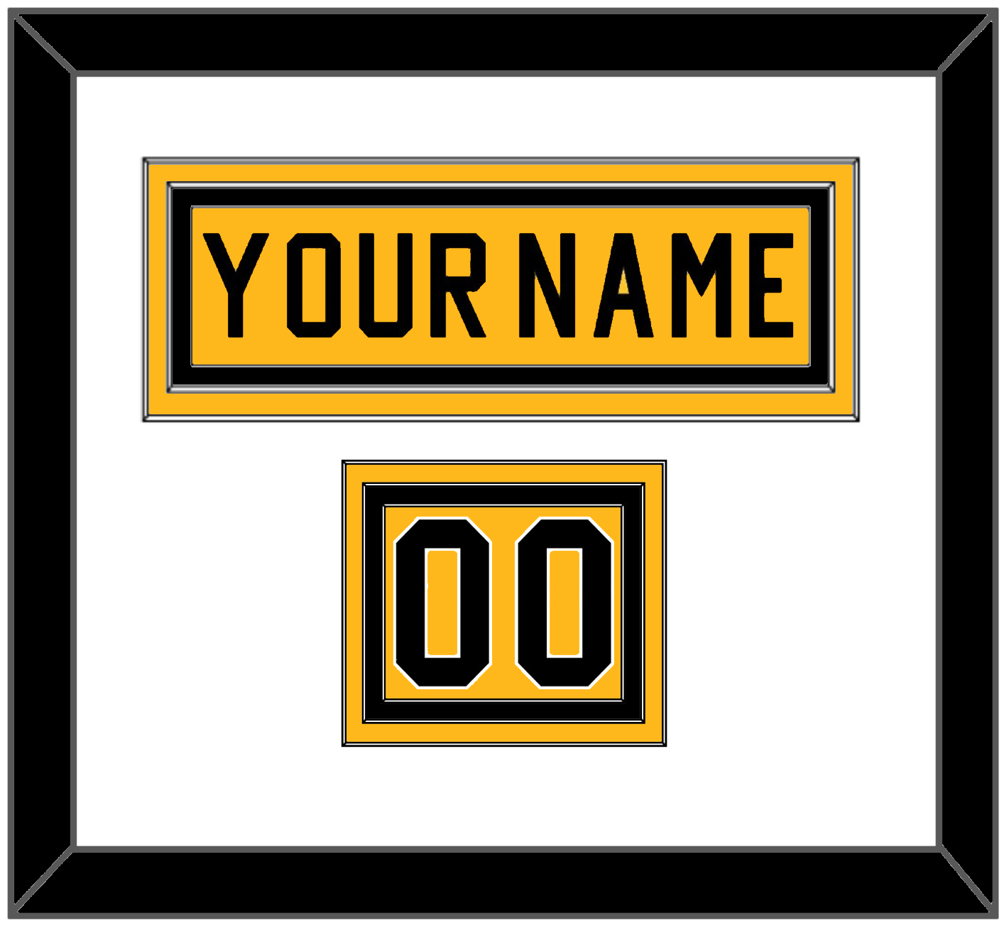 Pittsburgh Nameplate & Number (Shoulder) - Alternate Gold (1981-1983) - Premier Tier 1