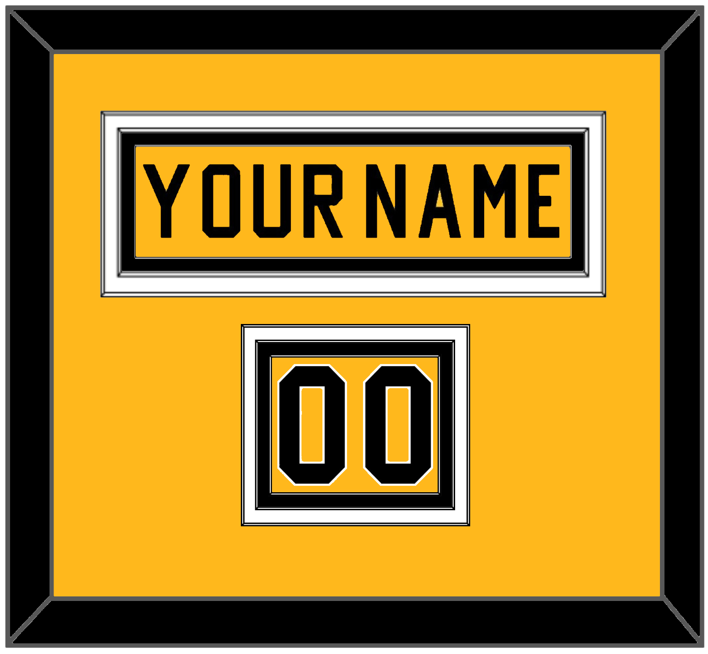 Pittsburgh Nameplate & Number (Shoulder) - Home Gold (1983-1984) - Premier Tier 2