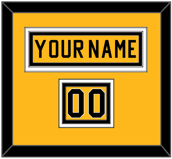 Pittsburgh Nameplate & Number (Shoulder) - Home Gold (1983-1984) - Triple Mat 2