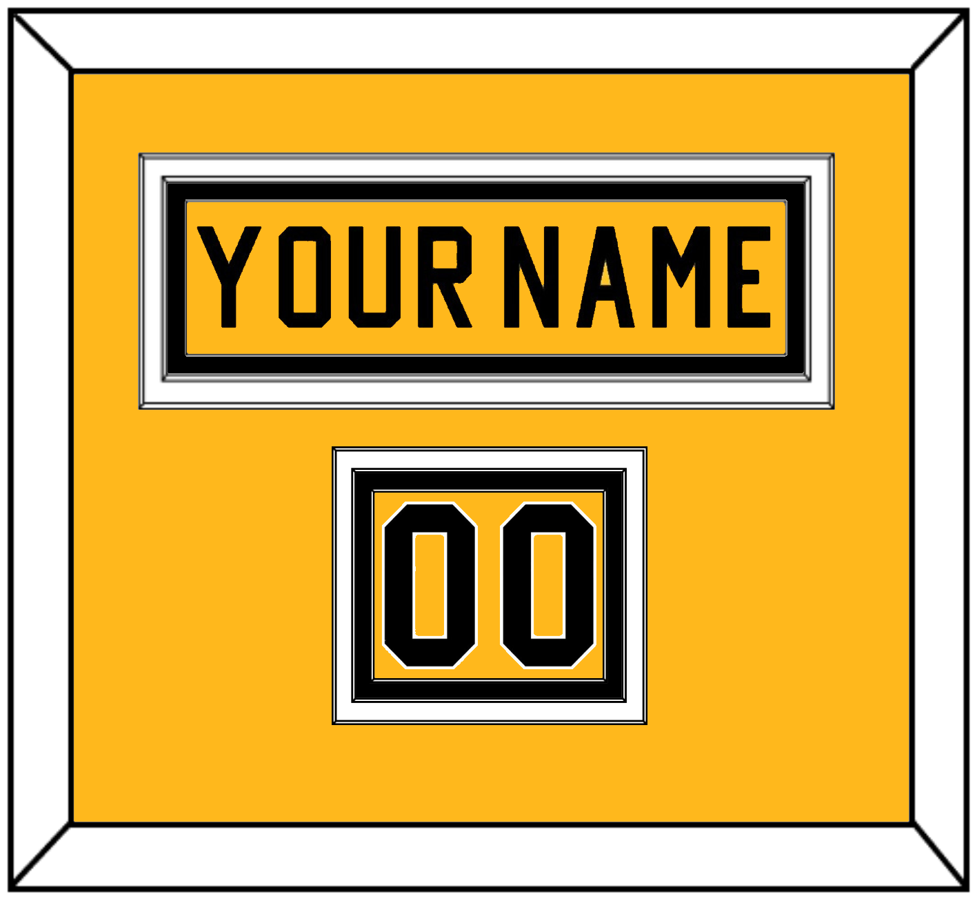 Pittsburgh Nameplate & Number (Shoulder) - Home Gold (1983-1984) - Premier Tier 2