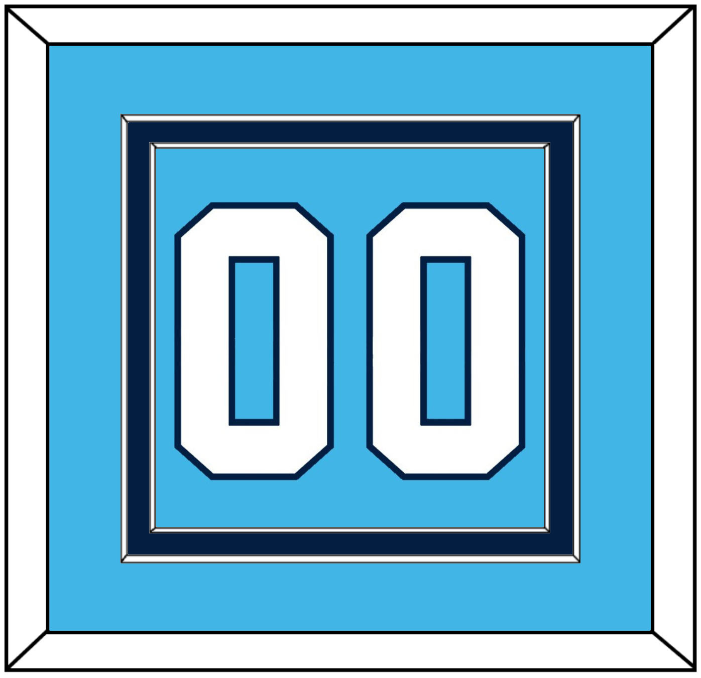 Pittsburgh Number (Back) - Home Powder Blue (1968-1970) - Signature Tier 2