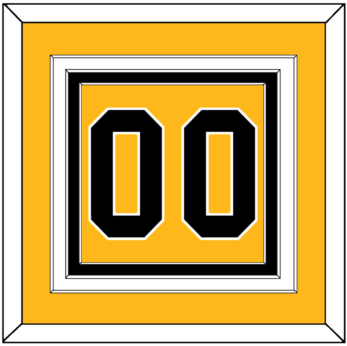 Pittsburgh Number (Back) - Home Gold (1983-1984) - Premier Tier 2