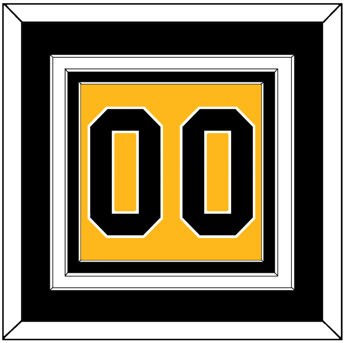 Pittsburgh Number (Back) - Home Gold (1983-1984) - Premier Tier 3