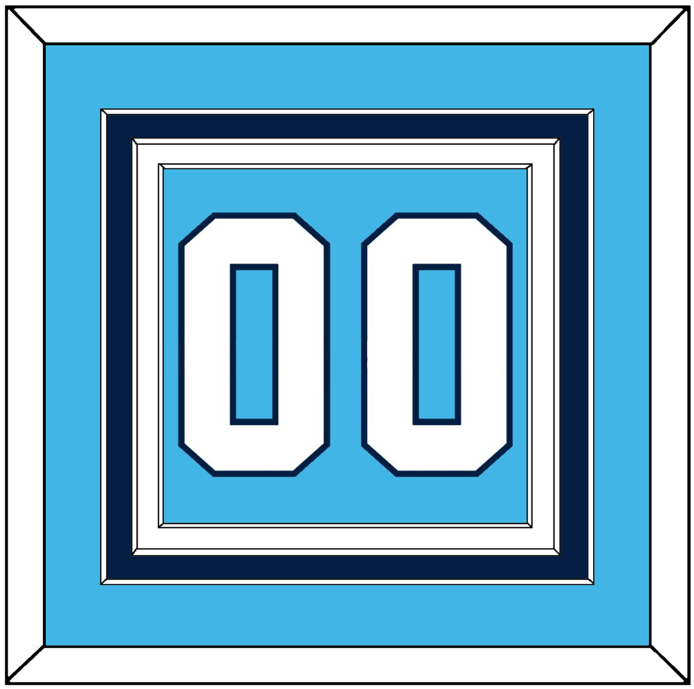 Pittsburgh Number (Back) - Home Powder Blue (1968-1970) - Premier Tier 2