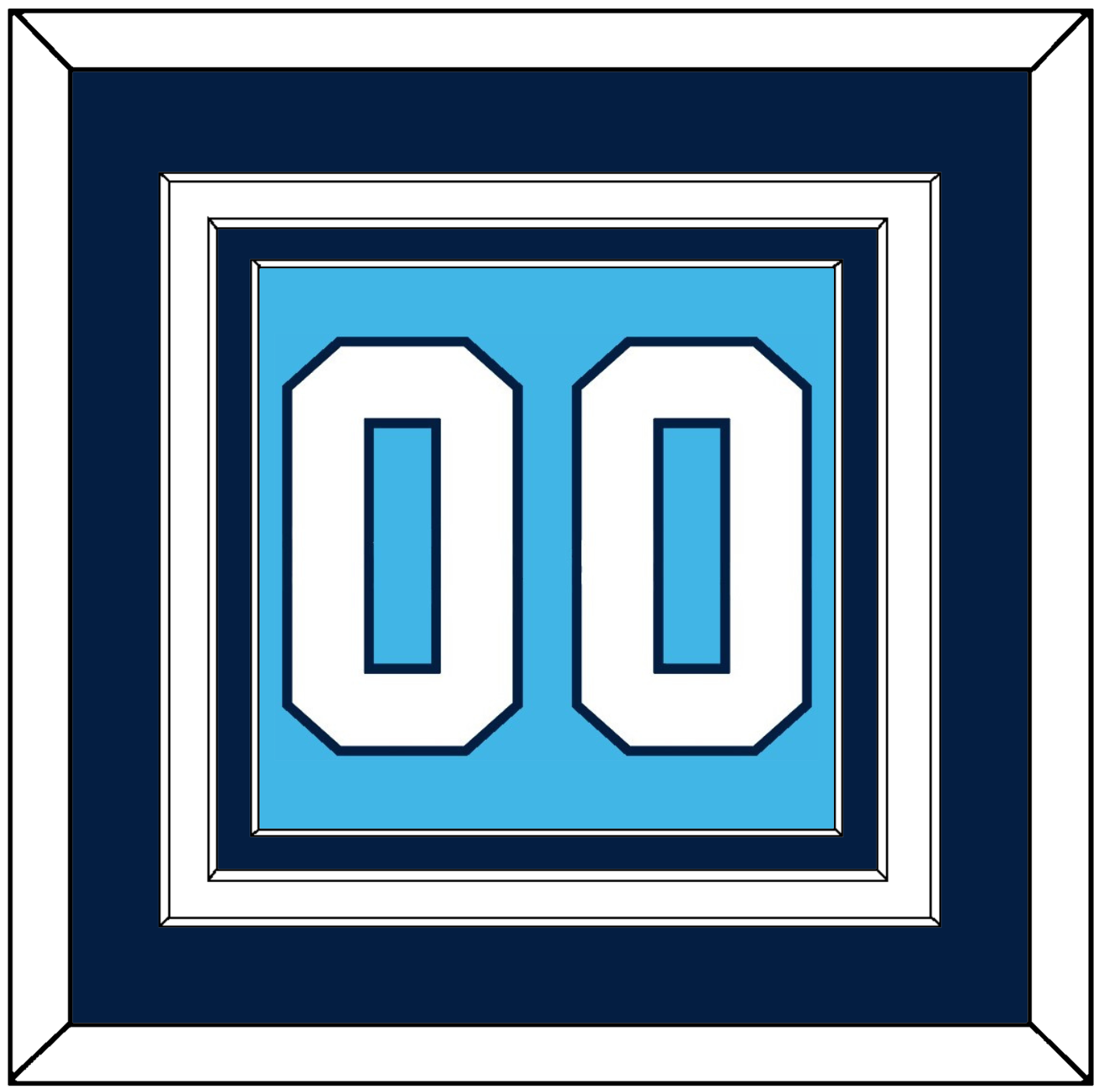 Pittsburgh Number (Back) - Home Powder Blue (1968-1970) - Premier Tier 3