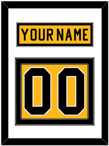 Pittsburgh Nameplate & Number (Back) - Home Gold (1983-1984) - Double Mat 1