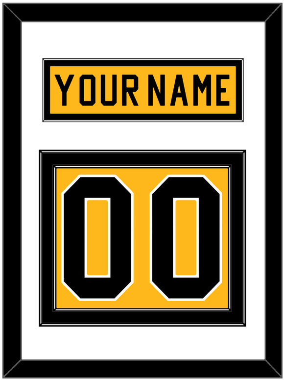 Pittsburgh Nameplate & Number (Back) - Home Gold (1983-1984) - Double Mat 1