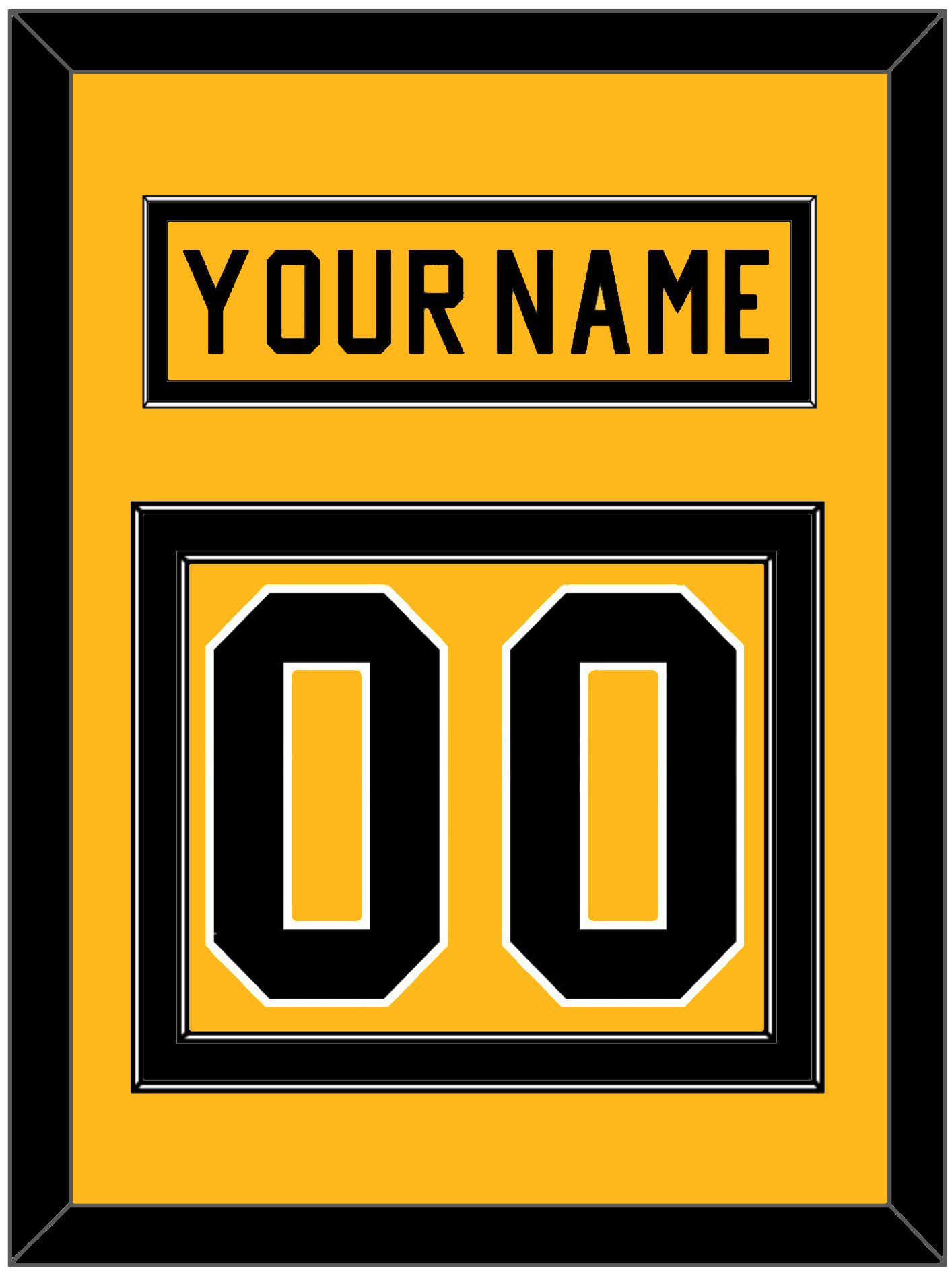 Pittsburgh Nameplate & Number (Back) - Alternate Gold (1981-1983) - Signature Tier 2