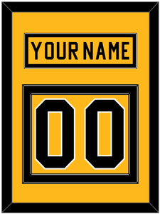 Pittsburgh Nameplate & Number (Back) - Home Gold (1983-1984) - Double Mat 2