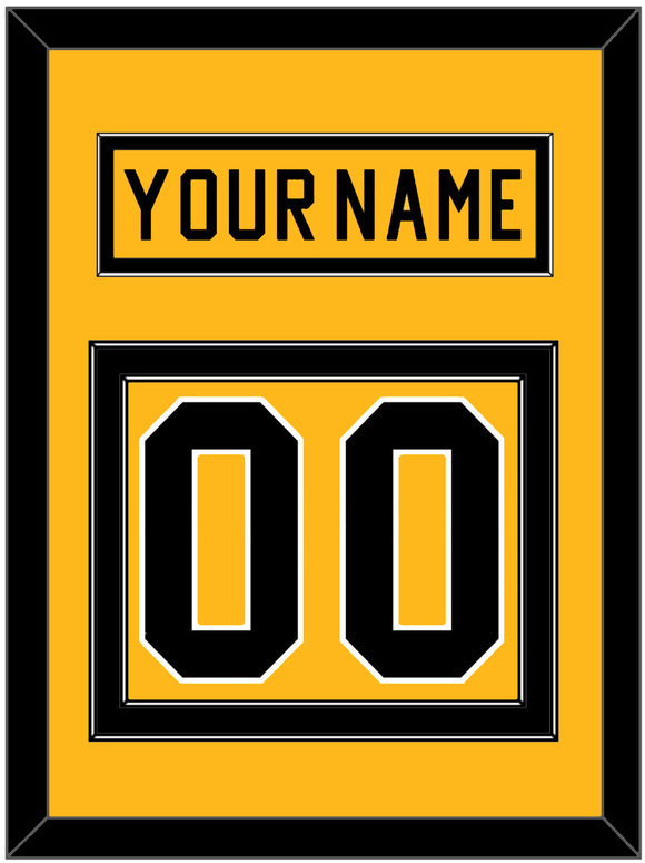 Pittsburgh Nameplate & Number (Back) - Home Gold (1983-1984) - Double Mat 2