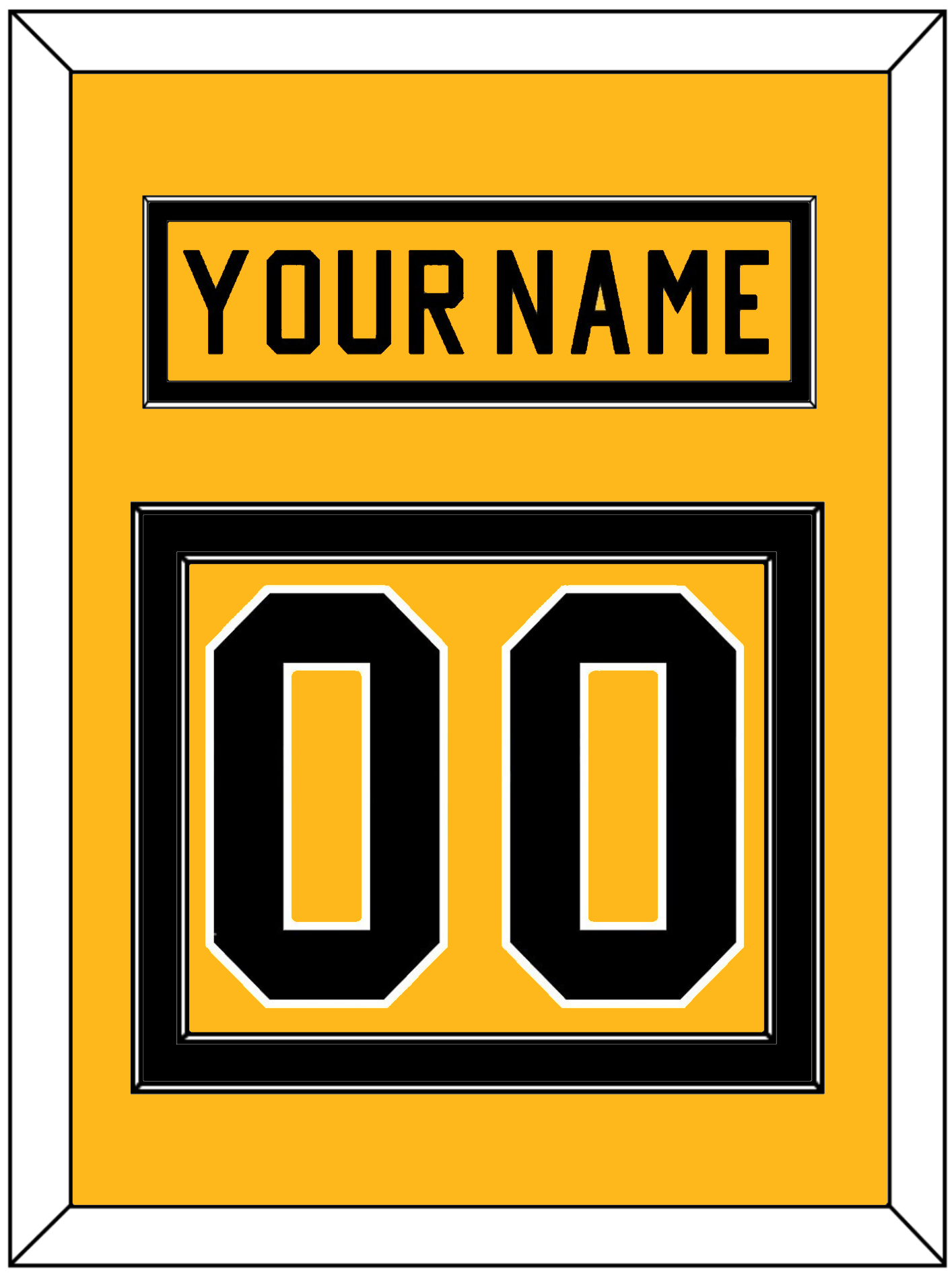 Pittsburgh Nameplate & Number (Back) - Alternate Gold (1981-1983) - Signature Tier 2