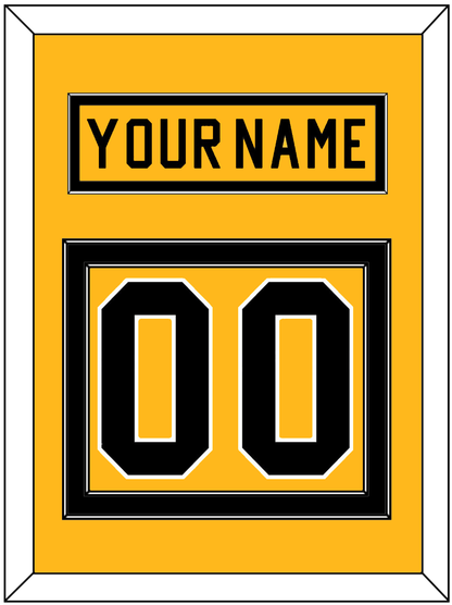 Pittsburgh Nameplate & Number (Back) - Home Gold (1983-1984) - Signature Tier 2