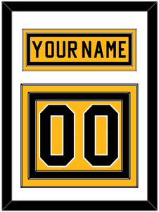 Pittsburgh Nameplate & Number (Back) - Alternate Gold (1981-1983) - Triple Mat 1