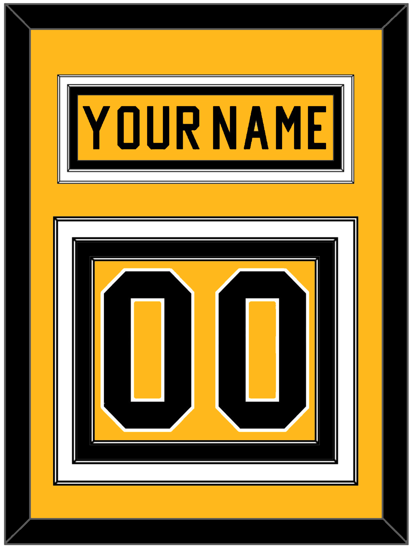 Pittsburgh Nameplate & Number (Back) - Alternate Gold (1981-1983) - Premier Tier 2
