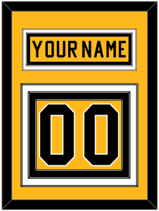 Pittsburgh Nameplate & Number (Back) - Home Gold (1983-1984) - Triple Mat 2