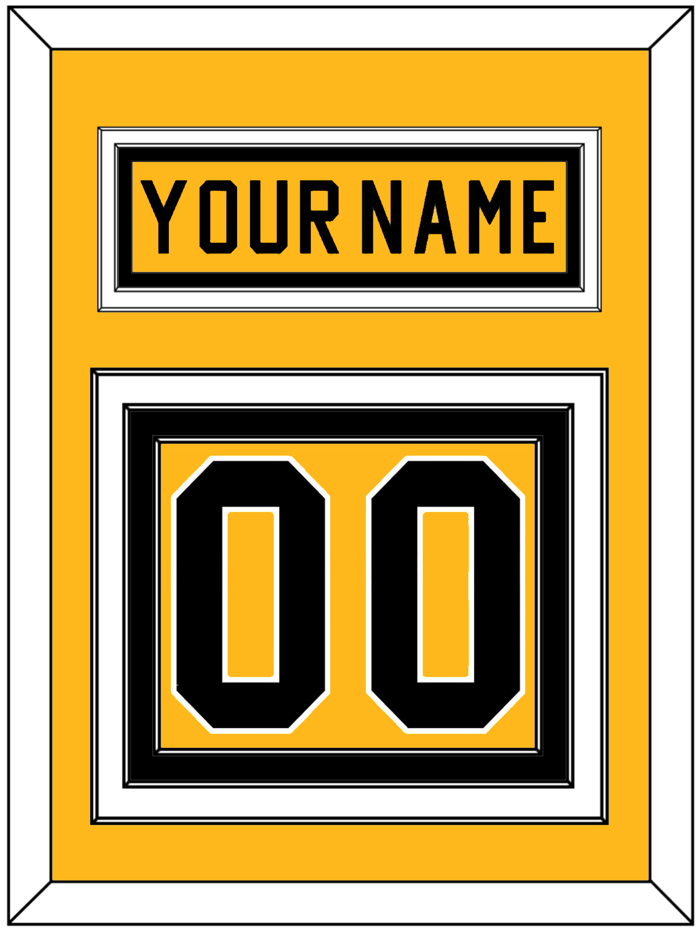 Pittsburgh Nameplate & Number (Back) - Home Gold (1983-1984) - Premier Tier 2