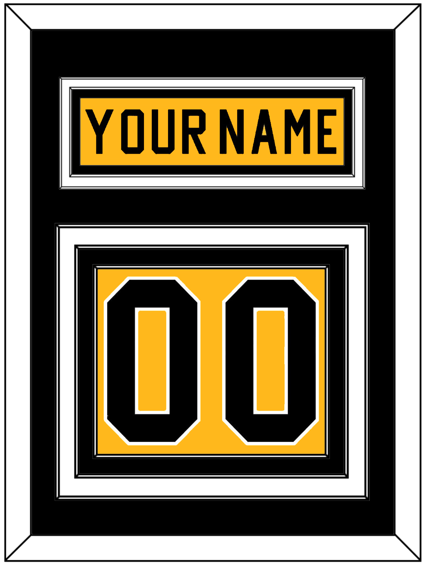 Pittsburgh Nameplate & Number (Back) - Alternate Gold (1981-1983) - Premier Tier 3