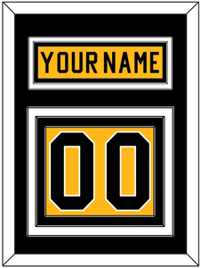 Pittsburgh Nameplate & Number (Back) - Home Gold (1983-1984) - Triple Mat 3