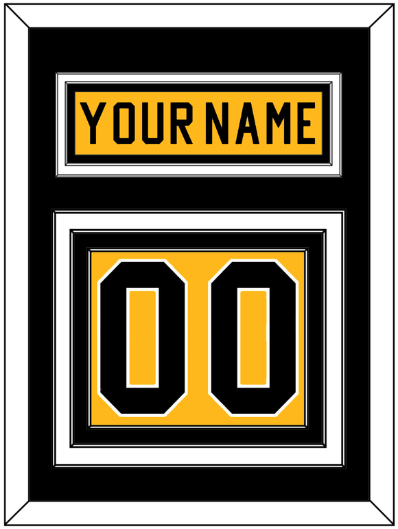 Pittsburgh Nameplate & Number (Back) - Home Gold (1983-1984) - Triple Mat 3