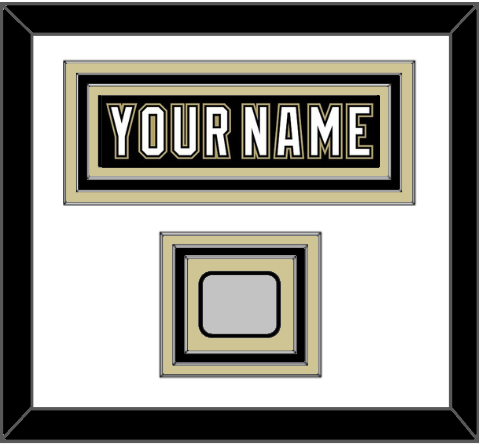 Pittsburgh Nameplate & Stanley Cup Champions Patch - Black Jersey (2007-2016) - Triple Mat 1