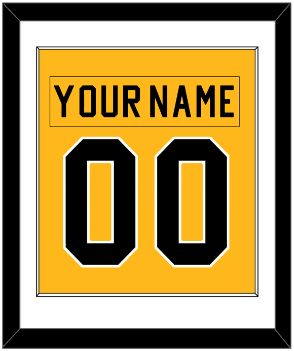 Pittsburgh Nameplate & Number (Back) Combined - Alternate Gold (1981-1983) - Single Mat 1