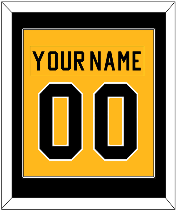 Pittsburgh Nameplate & Number (Back) Combined - Alternate Gold (1981-1983) - Single Mat 2