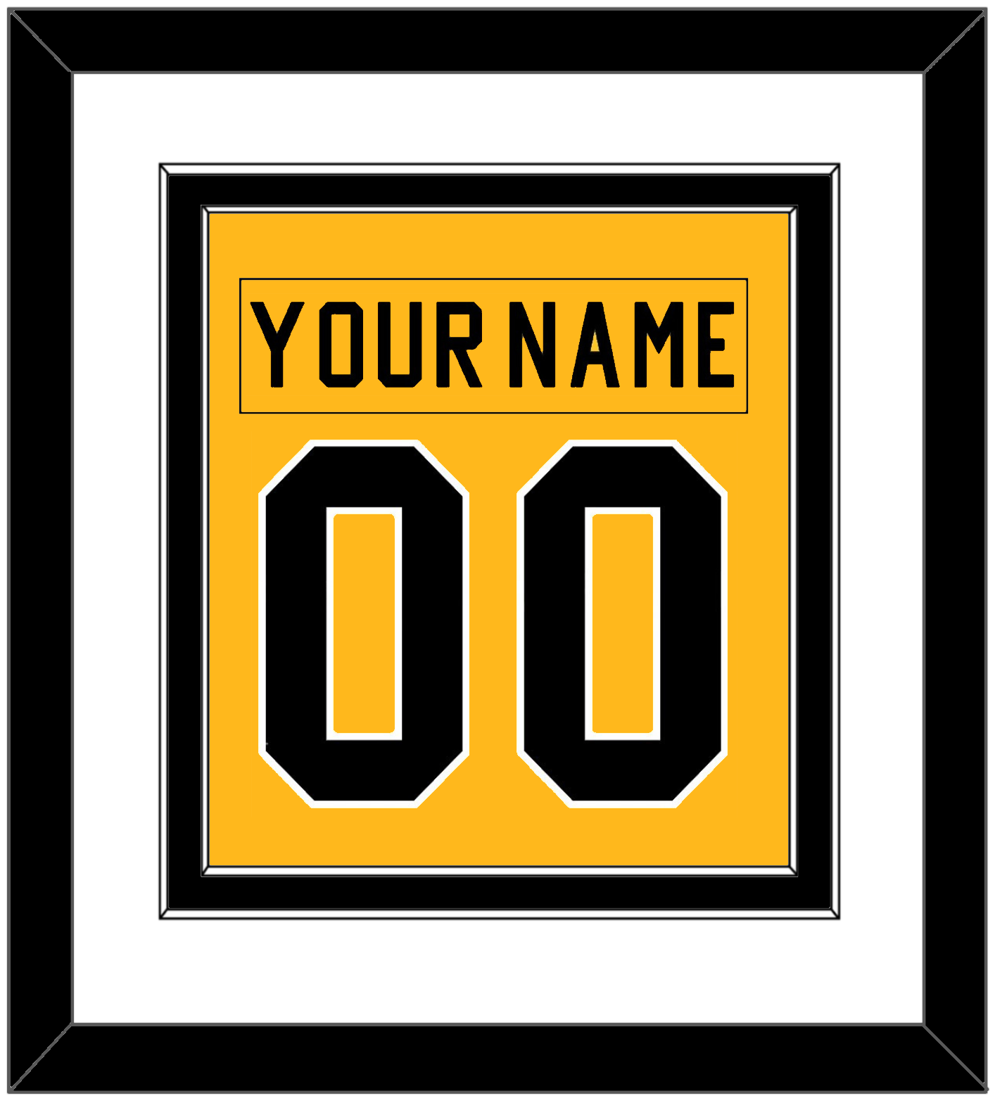 Pittsburgh Nameplate & Number (Back) Combined - Alternate Gold (1981-1983) - Signature Tier 1