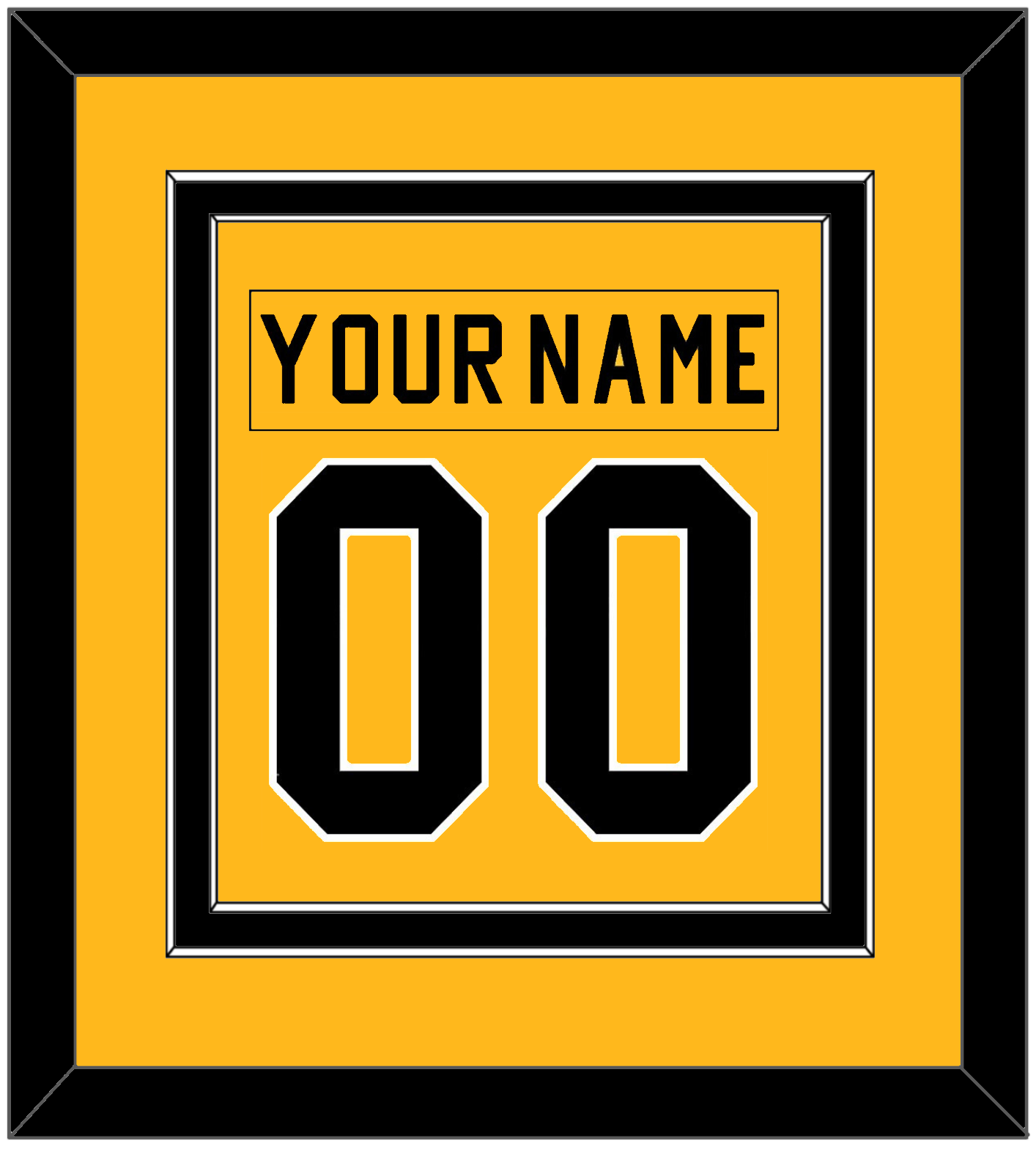 Pittsburgh Nameplate & Number (Back) Combined - Home Gold (1983-1984) - Signature Tier 2