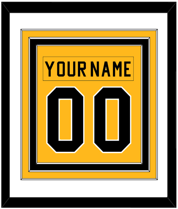 Pittsburgh Nameplate & Number (Back) Combined - Alternate Gold (1981-1983) - Triple Mat 1