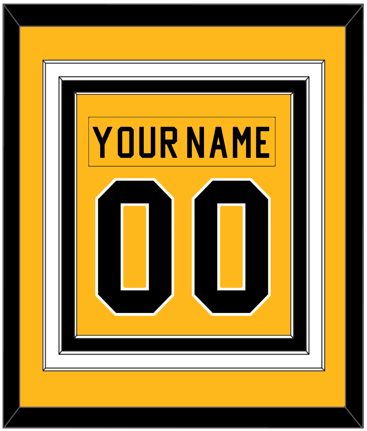 Pittsburgh Nameplate & Number (Back) Combined - Alternate Gold (1981-1983) - Premier Tier 2