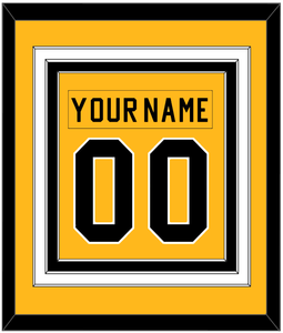 Pittsburgh Nameplate & Number (Back) Combined - Alternate Gold (1981-1983) - Triple Mat 2