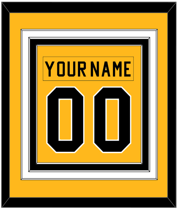 Pittsburgh Nameplate & Number (Back) Combined - Alternate Gold (1981-1983) - Triple Mat 2