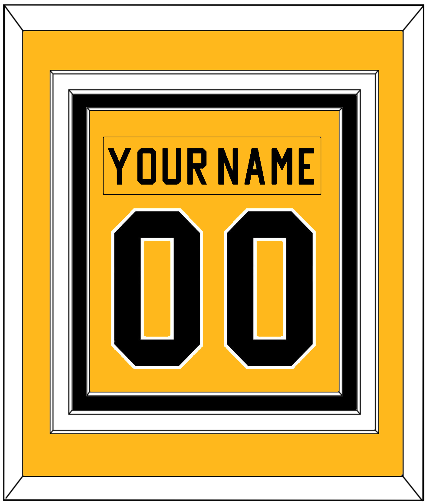 Pittsburgh Nameplate & Number (Back) Combined - Home Gold (1983-1984) - Premier Tier 2