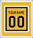 Pittsburgh Nameplate & Number (Back) Combined - Home Gold (1983-1984) - Triple Mat 2