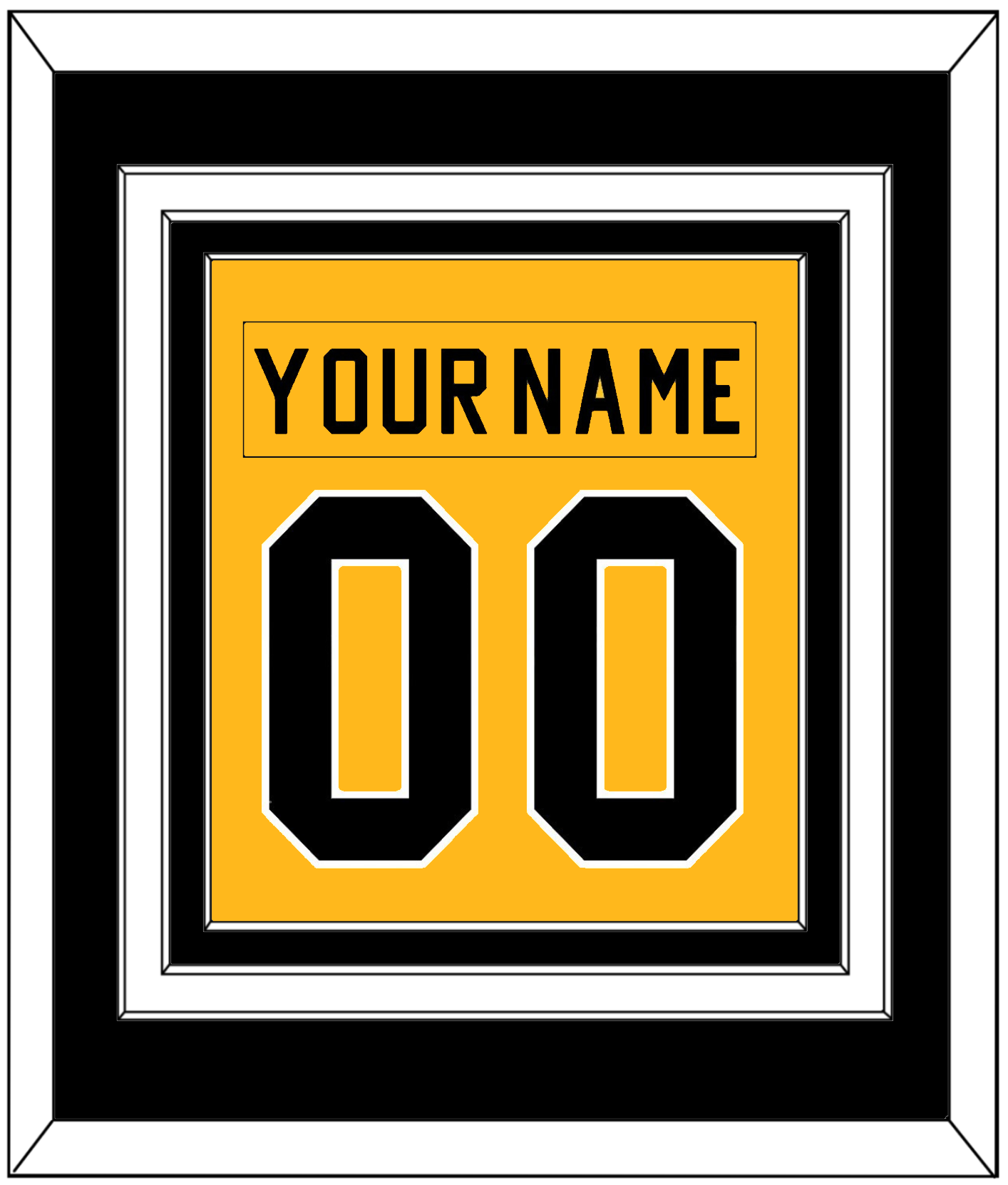 Pittsburgh Nameplate & Number (Back) Combined - Alternate Gold (1981-1983) - Premier Tier 3