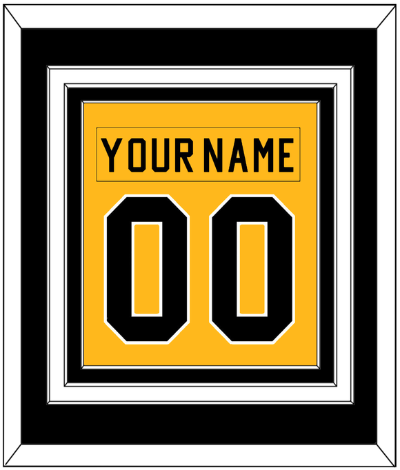 Pittsburgh Nameplate & Number (Back) Combined - Home Gold (1983-1984) - Triple Mat 2