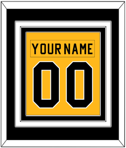 Pittsburgh Nameplate & Number (Back) Combined - Alternate Gold (1981-1983) - Triple Mat 3