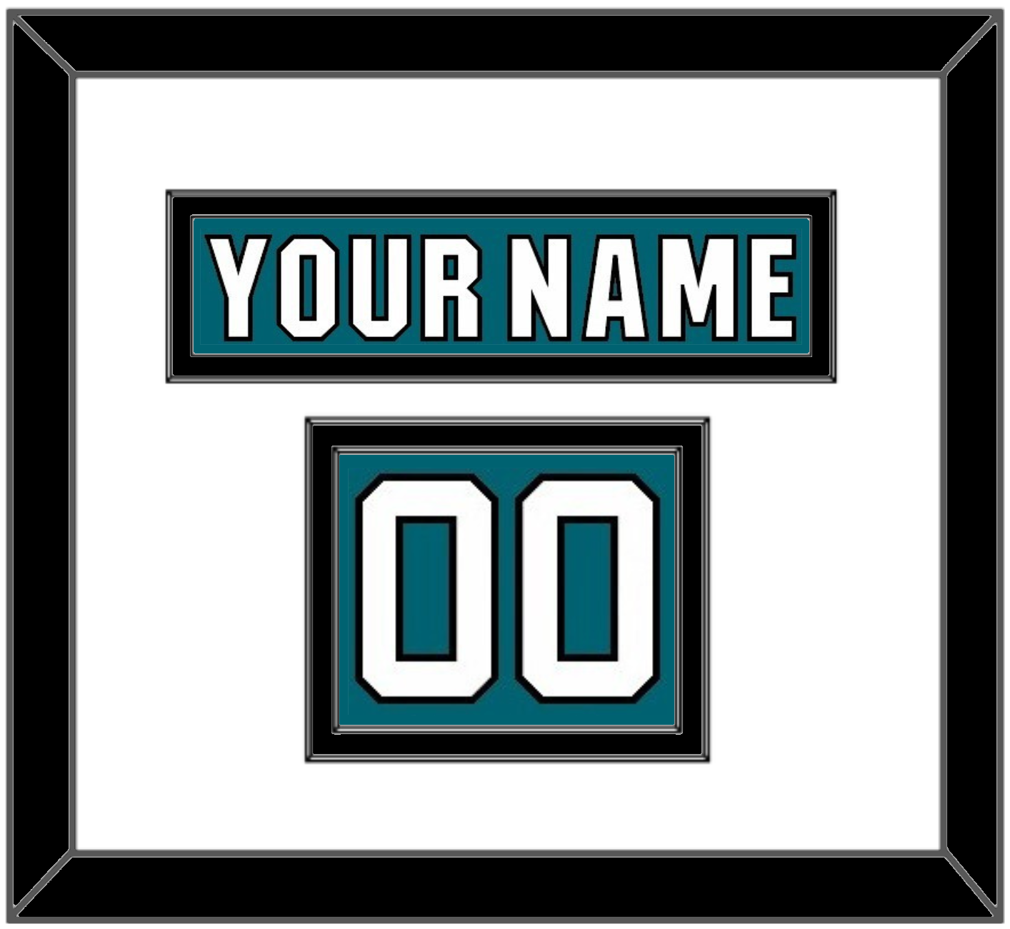 San Jose Nameplate & Number (Shoulder) - Home Teal (2017-2022) - Signature Tier 1