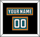 San Jose Nameplate & Number (Shoulder) - Home Teal (2017-2022) - Double Mat 3