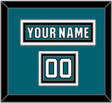 San Jose Nameplate & Number (Shoulder) - Home Teal (2017-2022) - Triple Mat 3