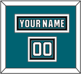San Jose Nameplate & Number (Shoulder) - Home Teal (2017-2022) - Triple Mat 3